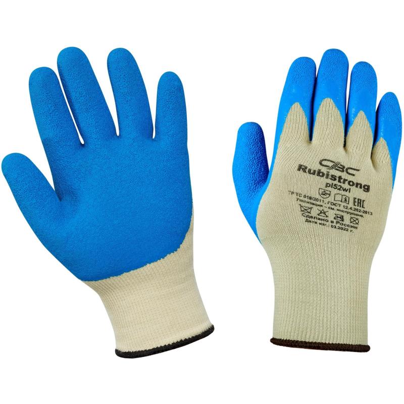 Перчатки защитные трикотажные с латексн.текстурирован.покрытие