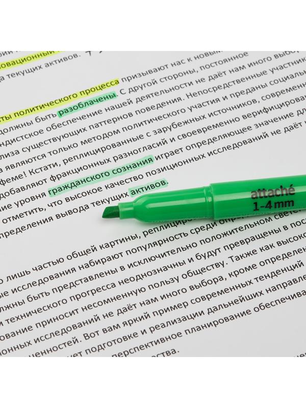 Маркер текстовыделитель зеленый 1-3,9мм Attache