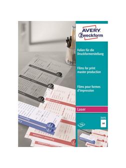 Пленка для проекторов Avery Zweckform AZ3491 д/лаз.прин.,матов.,100шт./уп