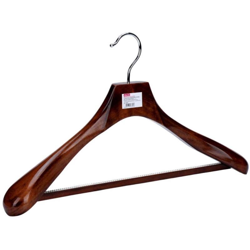 Вешалка-плечики Jas Attache DL0883 утолщен,перекл,вставки т. коричн