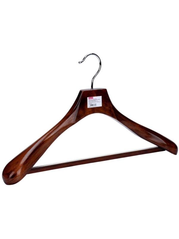 Вешалка-плечики Jas Attache DL0883 утолщен,перекл,вставки т. коричн