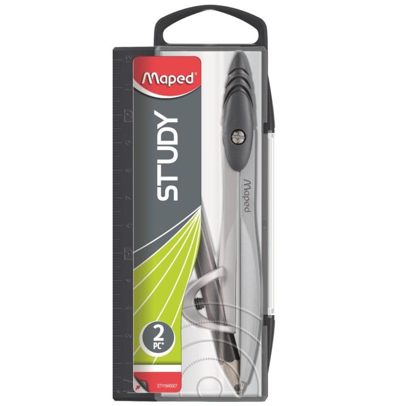 Циркуль Maped STUDY 120мм,металл,с карандашрм,пластик.пенал,ассорти,119410