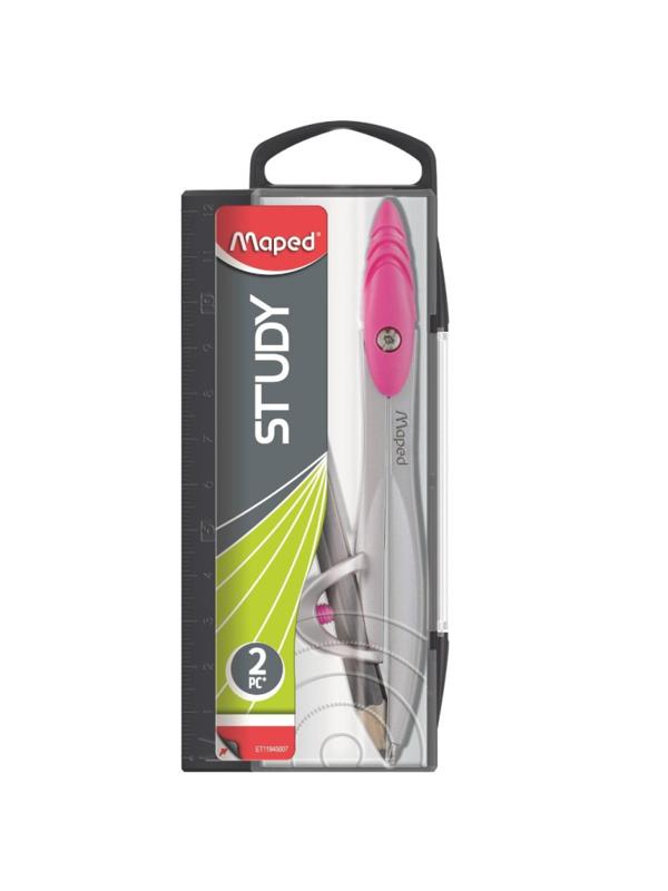 Циркуль Maped STUDY 120мм,металл,с карандашрм,пластик.пенал,ассорти,119410