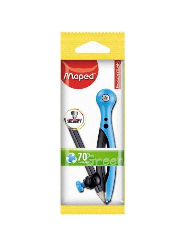 Циркуль Maped ESSENTIALS 120мм,пластик,с карандашом,безоп.игла,ассорт,18111