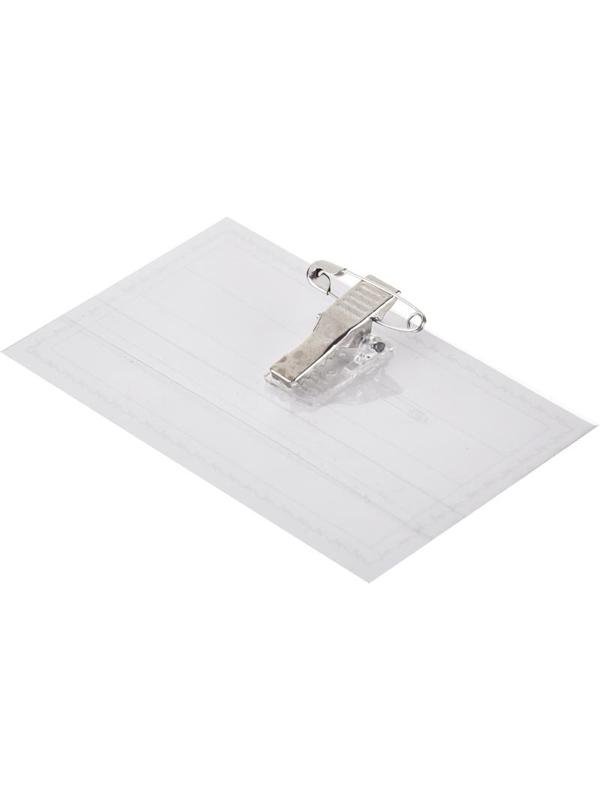 Бейдж 90х55мм Attache Economy металл зажим/булавка (50шт),18мкм