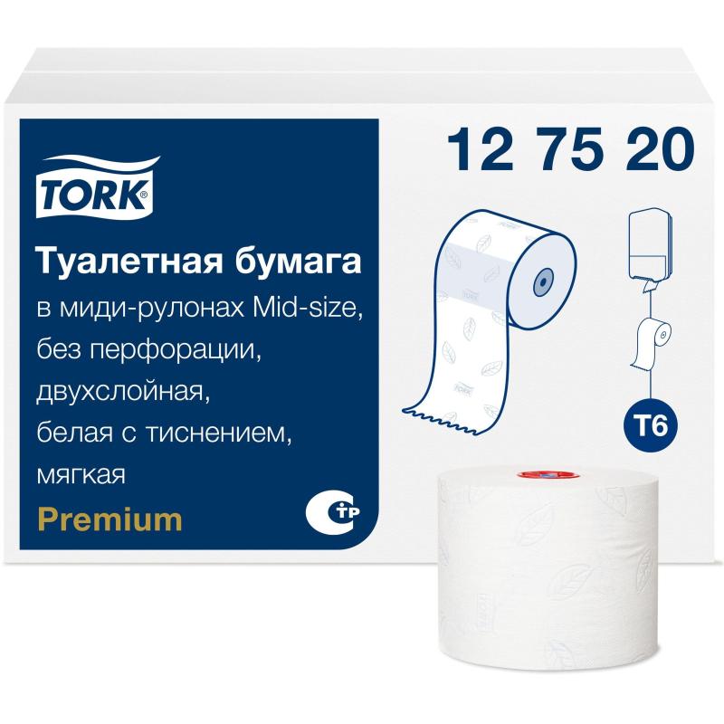 Бумага туалетная Tork Premium T6 2сл бел 100%цел втул 90м 27рул/уп 127520