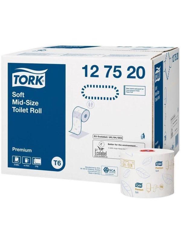 Бумага туалетная Tork Premium T6 2сл бел 100%цел втул 90м 27рул/уп 127520