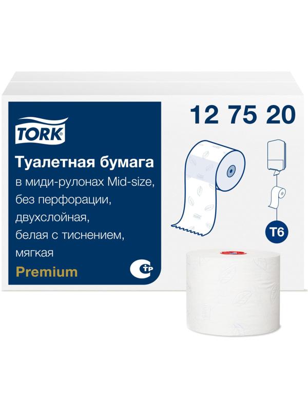 Бумага туалетная Tork Premium T6 2сл бел 100%цел втул 90м 27рул/уп 127520