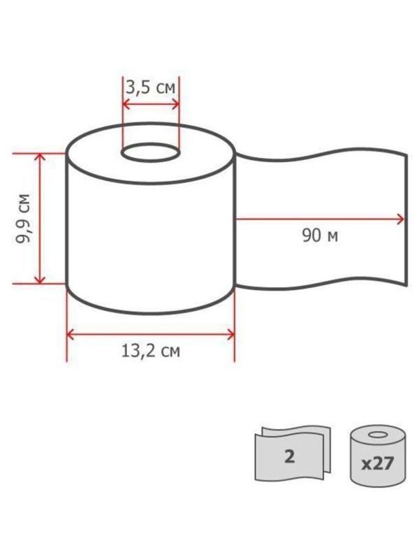 Бумага туалетная Tork Premium T6 2сл бел 100%цел втул 90м 27рул/уп 127520