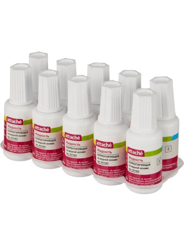 Корректирующая жидкость Attache 20мл на водной основе, кисточка