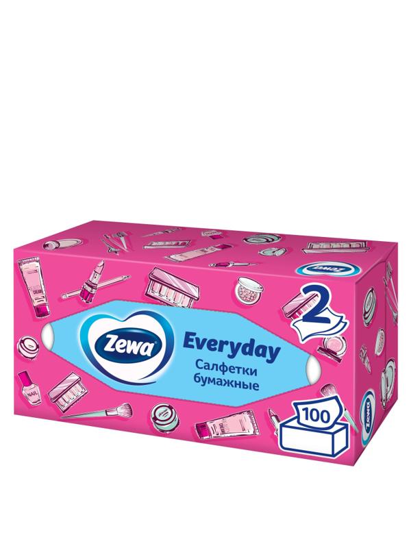 Салфетки косметические Zewa Everyday 6286 2х сл. в кор.100 шт.