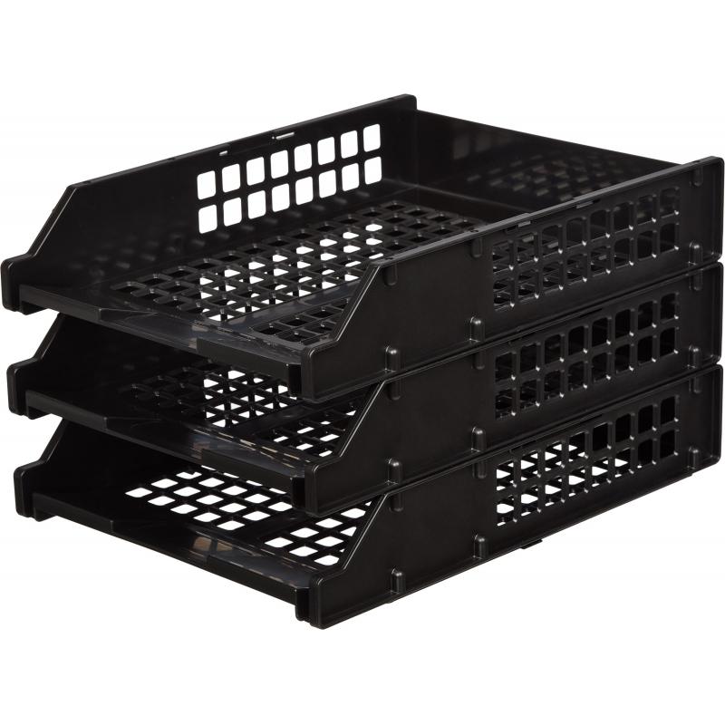 Набор лотков STRONG 3 шт. гориз.на металл.стержнях черный