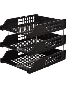 Набор лотков STRONG 3 шт. гориз.на металл.стержнях черный