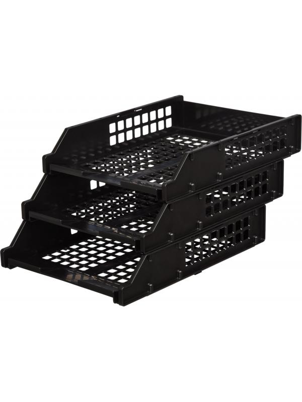 Набор лотков STRONG 3 шт. гориз.на металл.стержнях черный