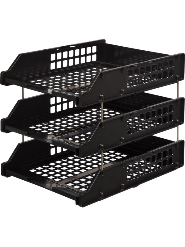 Набор лотков STRONG 3 шт. гориз.на металл.стержнях черный