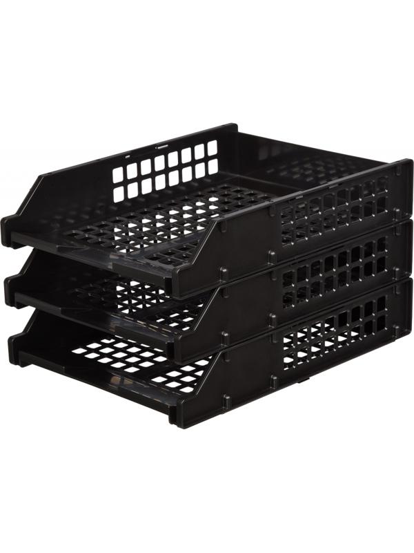 Набор лотков STRONG 3 шт. гориз.на металл.стержнях черный