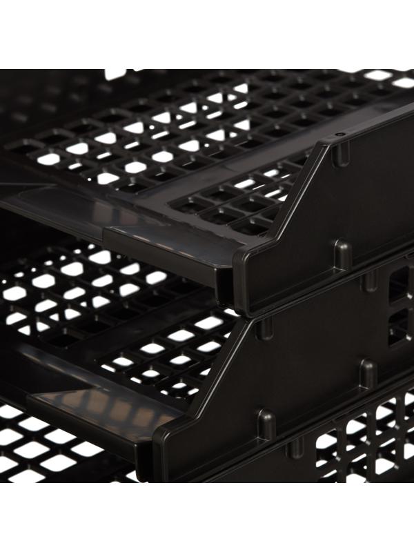 Набор лотков STRONG 3 шт. гориз.на металл.стержнях черный