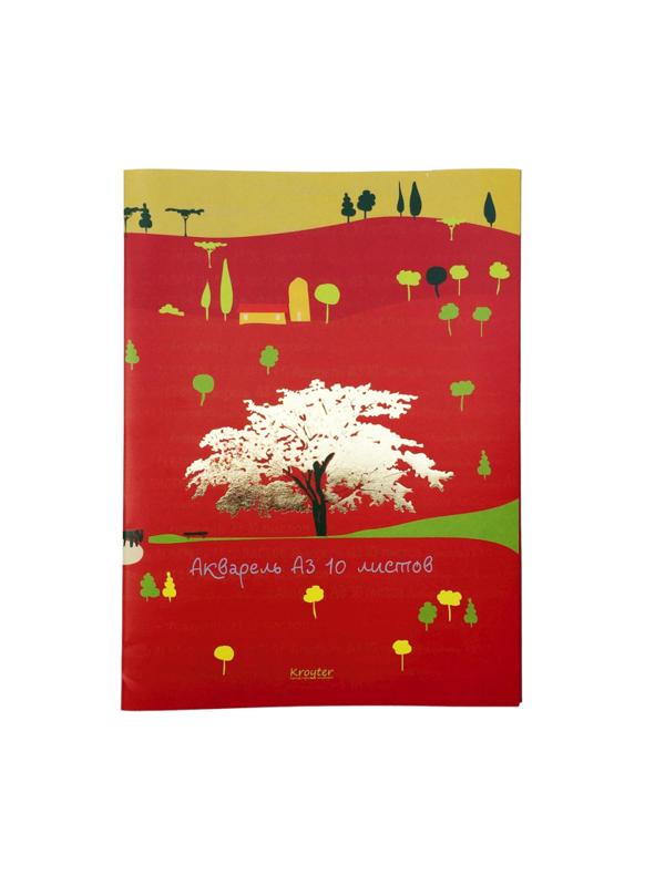 Папка для рисования акварелью Kroyter А3,10л,тиснение фольг,05206