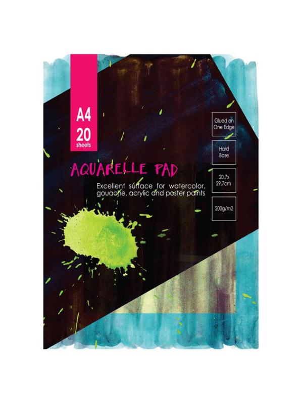 Альбом для акварели Kroyter 20л,А4,склейк,блок ГОЗНАК,200гр,тв.подлож,05664