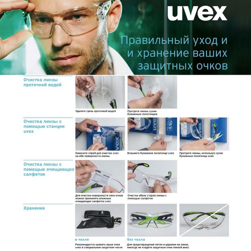 Очки защитные закрытые UVEX Ультравижн прозрачные (арт произв 9301.105)