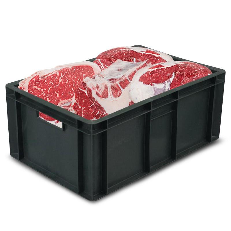 Контейнер пластиковый 600х400х250мм сплош/сплош черный (арт.204)