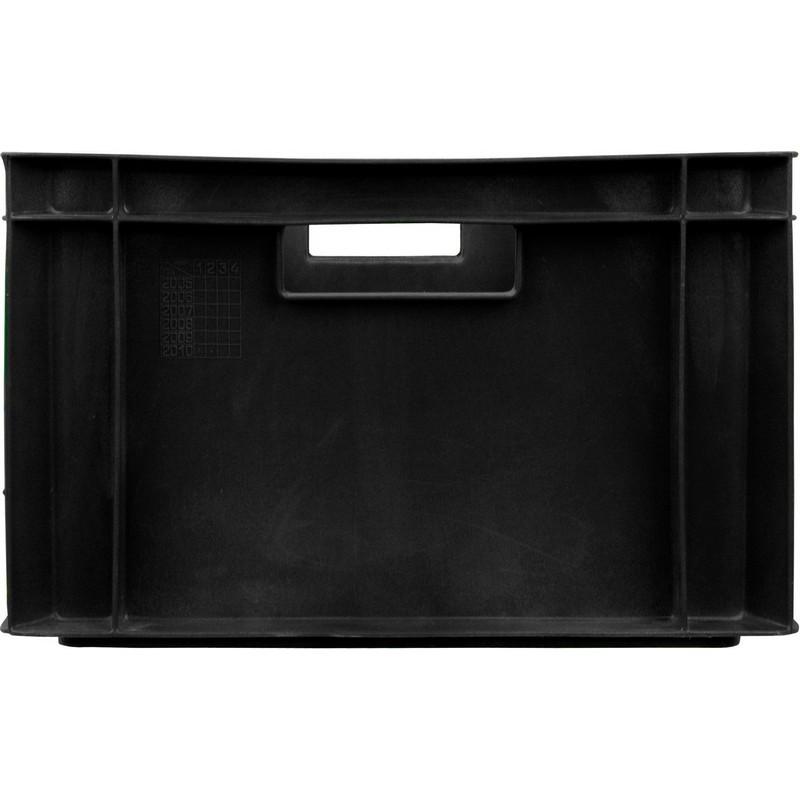 Контейнер пластиковый 600х400х250мм сплош/сплош черный (арт.204)