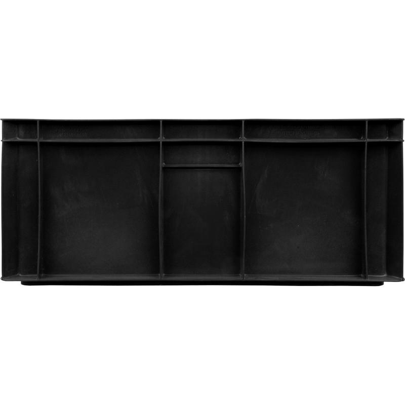 Контейнер пластиковый 600х400х250мм сплош/сплош черный (арт.204)