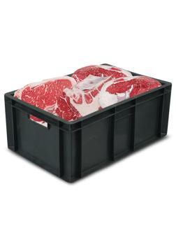 Контейнер пластиковый 600х400х250мм сплош/сплош черный (арт.204)