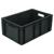 Контейнер пластиковый 600х400х250мм сплош/сплош черный (арт.204)