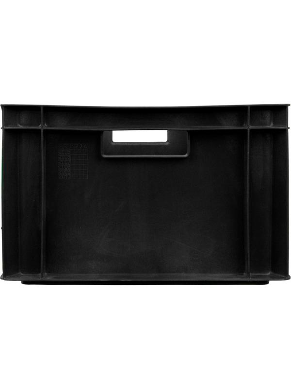 Контейнер пластиковый 600х400х250мм сплош/сплош черный (арт.204)