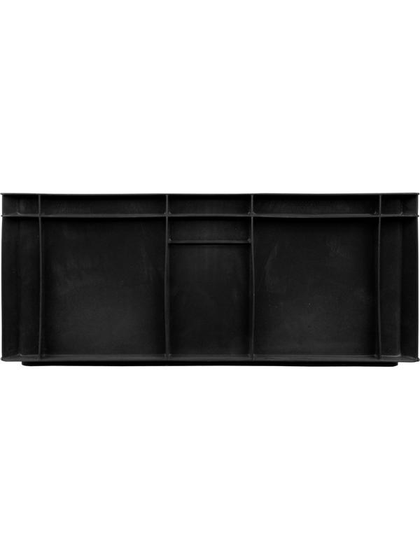 Контейнер пластиковый 600х400х250мм сплош/сплош черный (арт.204)