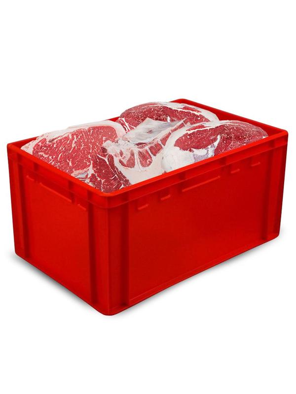 Контейнер пластиковый 600х400х300мм сплош/сплош красный (арт.210)