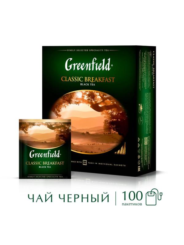 Чай Greenfield Classic Breakfast черный,100пак/уп 0582-09