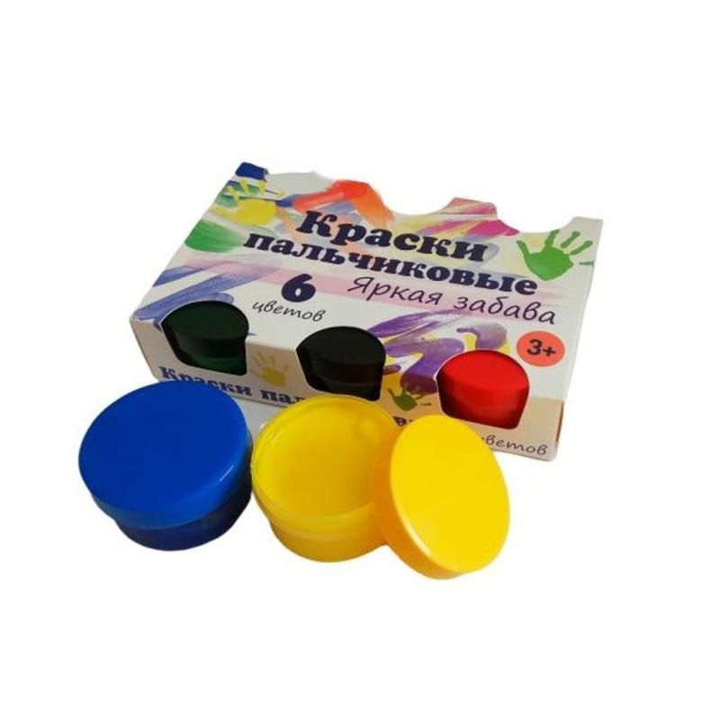 Краски пальчиковые 6цв Яркая забава Спектр