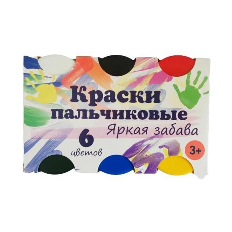 Краски пальчиковые 6цв Яркая забава Спектр