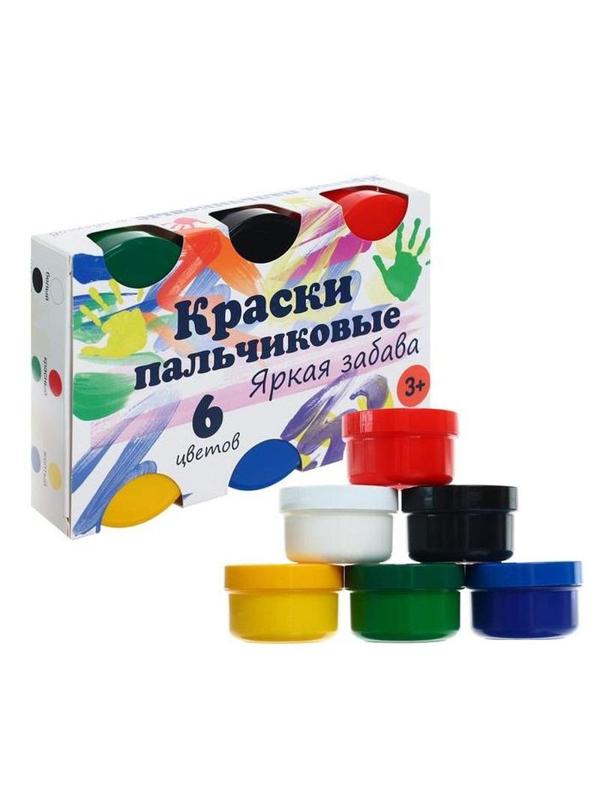 Краски пальчиковые 6цв Яркая забава Спектр
