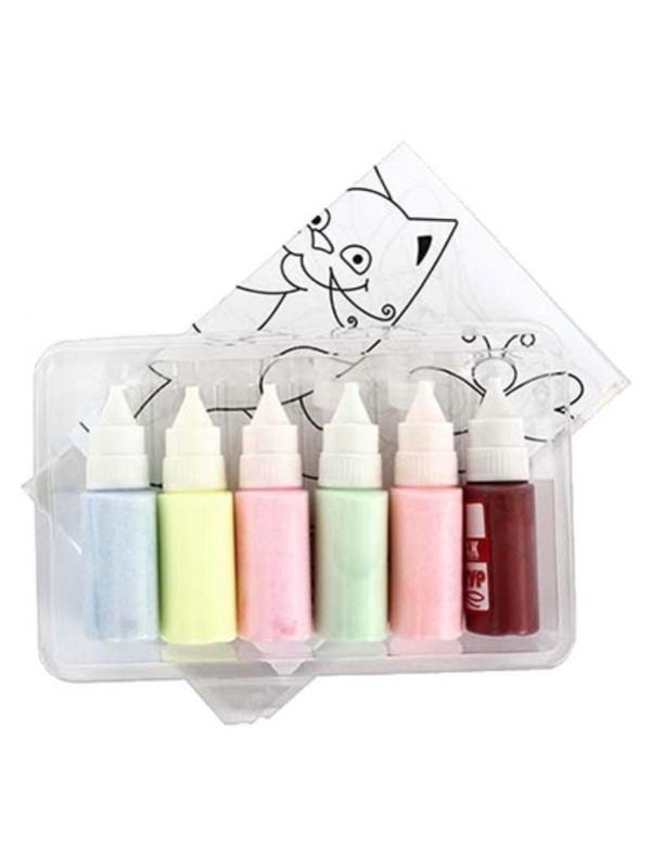 Краски витражные Луч Витраж 6цв неонов с блёстками