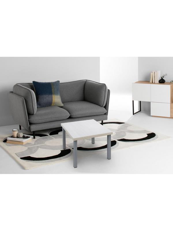 Стол журнальный KD_Триада выбеленный дуб/алюминий