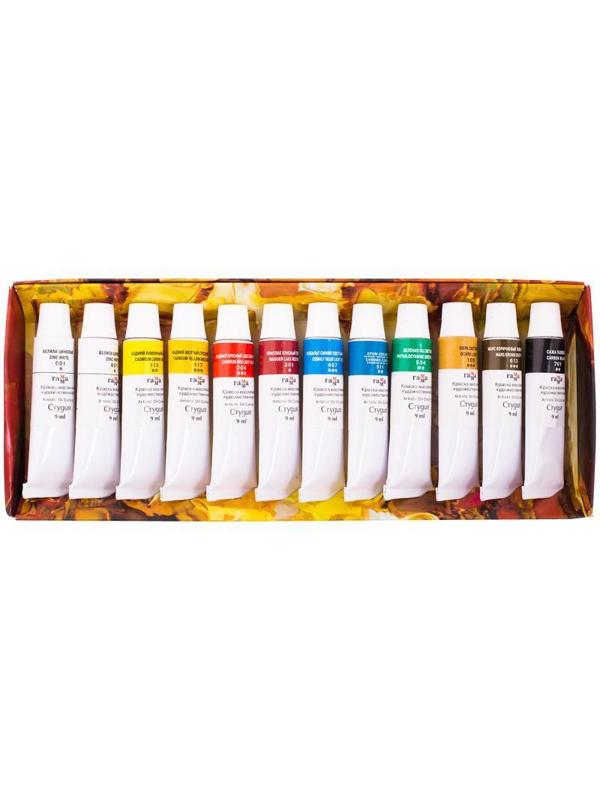 Краски масляные 10 цв+2 бел Студия Гамма