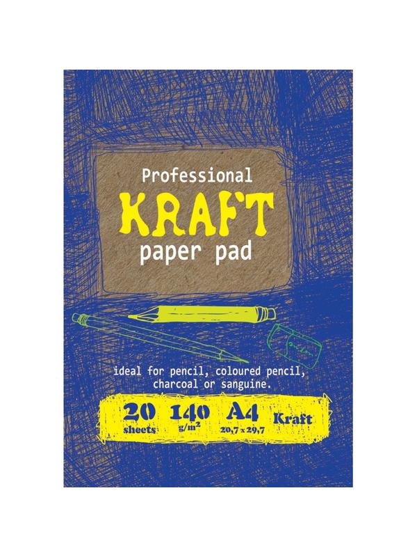 Папка для рисования и эскизов Kroyter А4,20л,бл.крафт 140г,02656