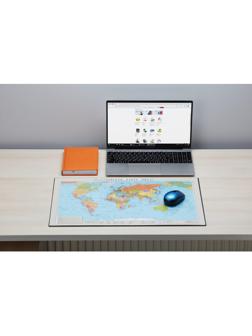 Коврик на стол Attache 38x58см Политическая карта мира черный  2129.1