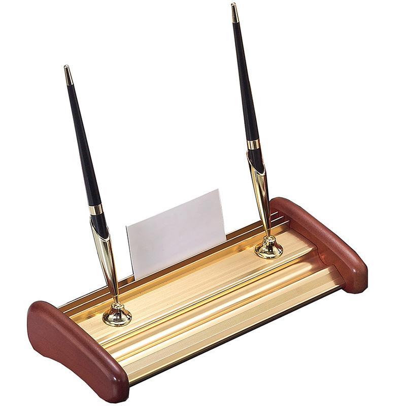 Набор настольный дерево+мет. 6 предм. G/RS6MU красное дерево/позолота