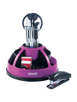 Набор настольный Attache Selection для канц мелочей черный/фуксия 360