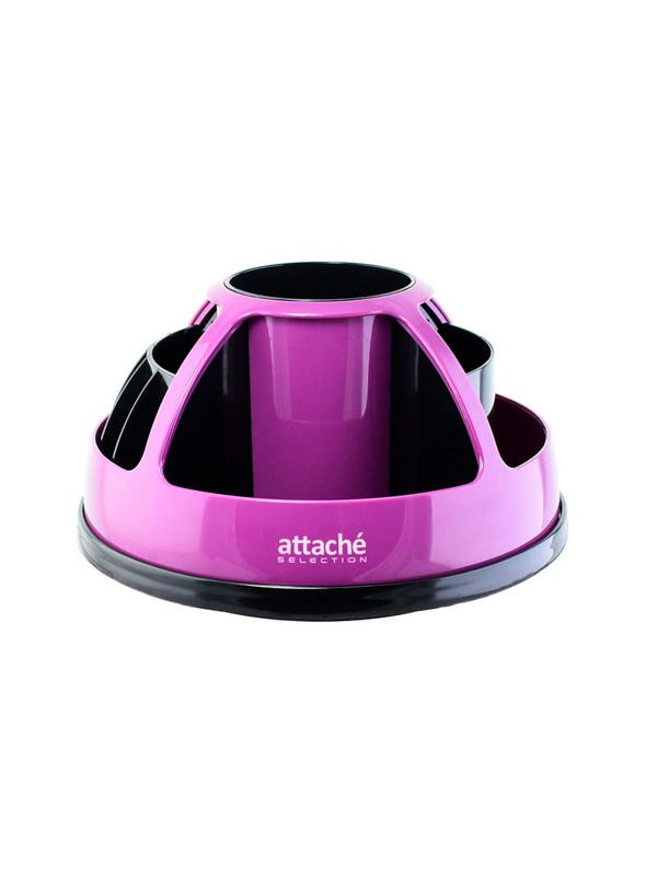 Набор настольный Attache Selection для канц мелочей черный/фуксия 360