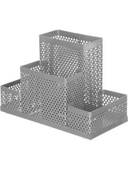 Подставка Attache 4х секц. для канц.прин.Башня ,мет.сет,160х110х80мм(сереб)