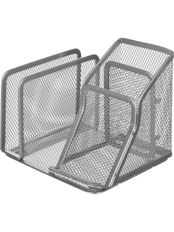 Подставка Attache 4х секц. для ручек,писем,мет.сетка,145х130х128мм(сереб)