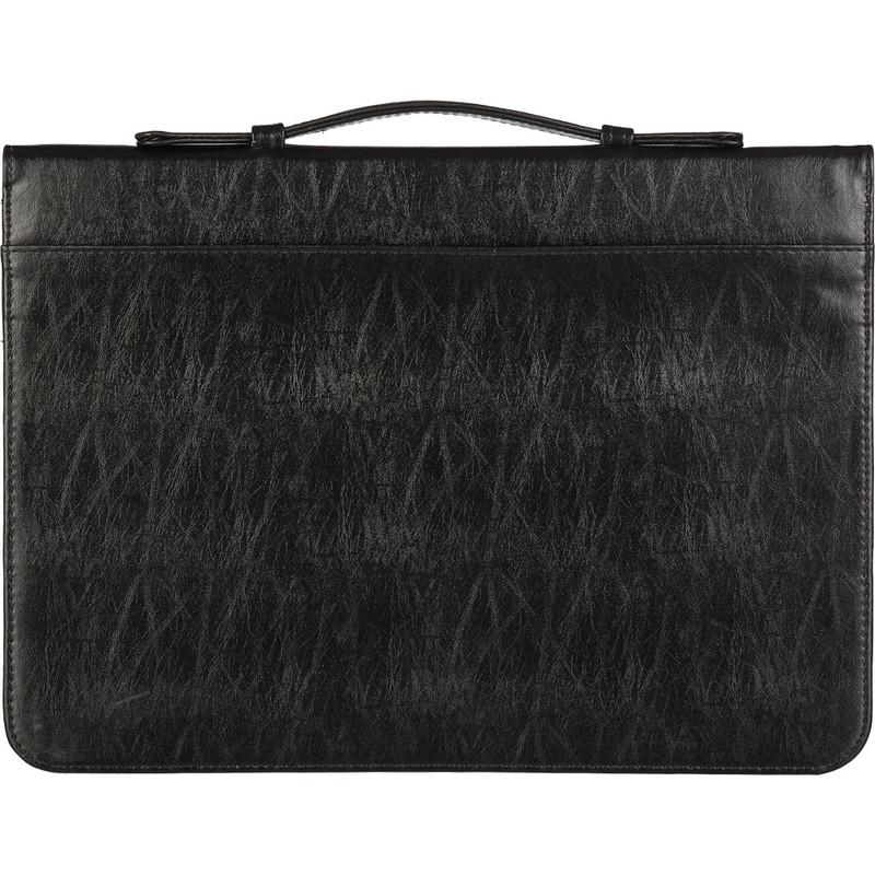 Портфель из кож/зам ВЕКТОР ПЛЮС 172и-р  VIP-серия  на замке, с ручкой, черн