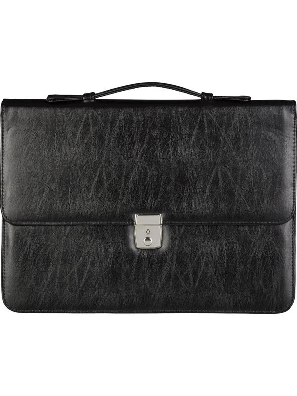 Портфель из кож/зам ВЕКТОР ПЛЮС 172и-р  VIP-серия  на замке, с ручкой, черн