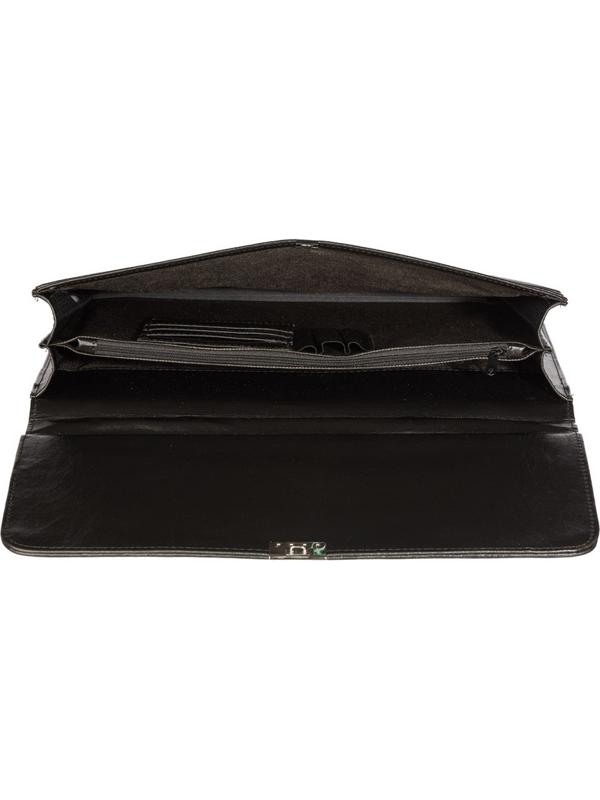 Портфель из кож/зам ВЕКТОР ПЛЮС 172и-р  VIP-серия  на замке, с ручкой, черн