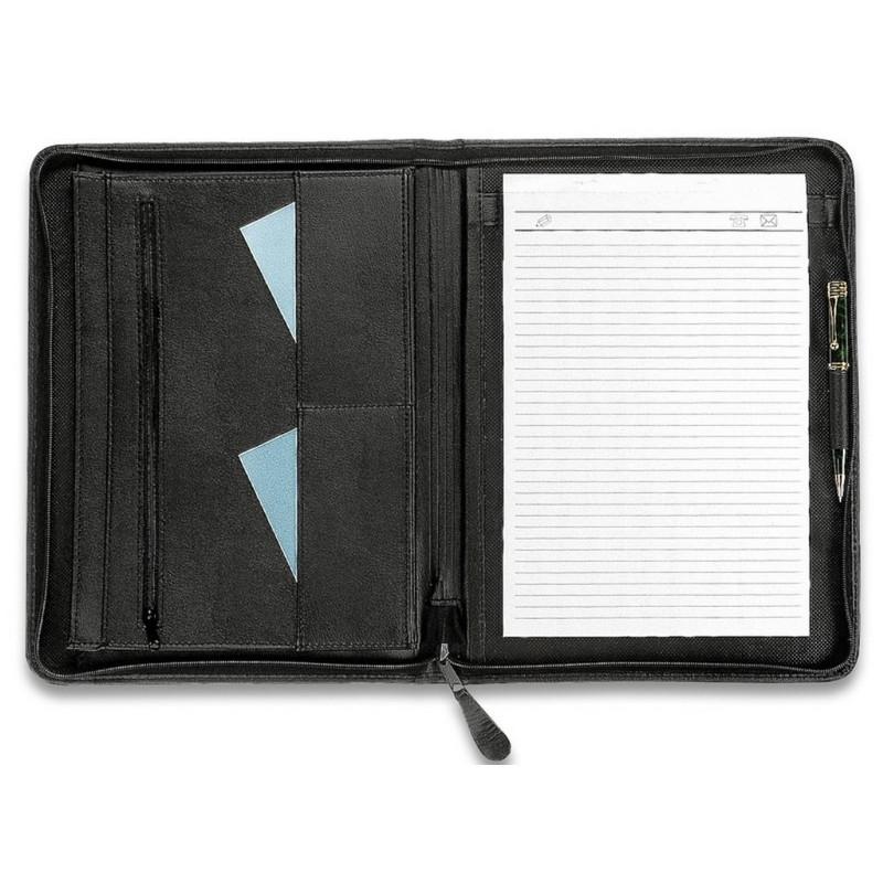 Папка деловая из кож/зам ЛИДЕР 123и  VIP-серия , на молнии, черн.,  Россия